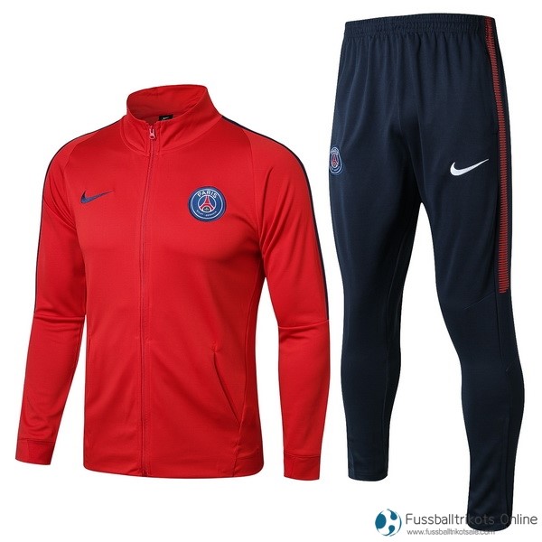 Paris Saint Germain Trainingsanzug 2017-18 Blau Marine Rote Fussballtrikots Günstig